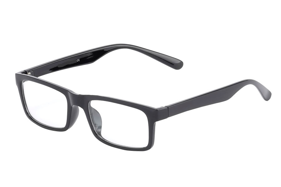 Svarta glasögon med klart glas utan styrka - Design nr. 3016