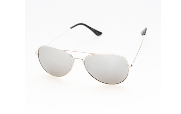 Aviator solglasÃ¶gon i silver med spegelglas