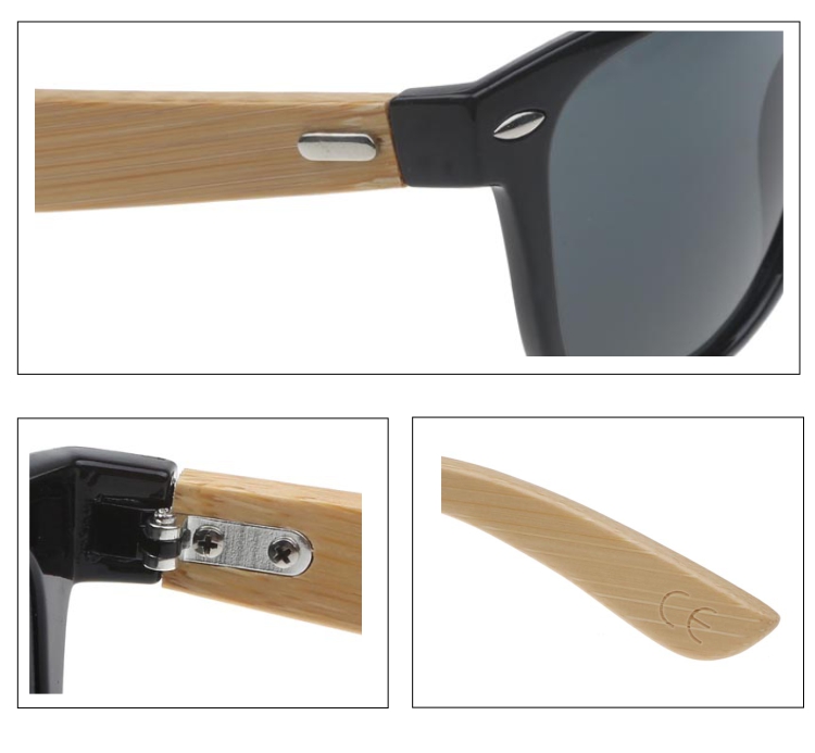 Wayfarer solglasÃ¶gon med bambu - sunlooper.se - billede 2