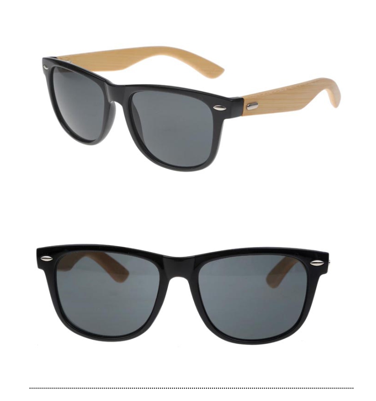 Wayfarer solglasÃ¶gon med bambu - sunlooper.se - billede 3
