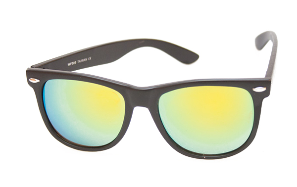 Matta Wayfarer med multifÃ¤rgat spegelglas