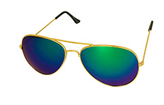 GuldfÃ¤rgade aviator med grÃ¶n-blÃ¥ multiglas - Design nr. 3222