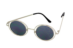 Runda solglasÃ¶gon i John Lennon-stil i silver - Design nr. 1112