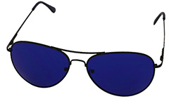 SolglasÃ¶gon i Aviator / Pilot-modell med blÃ¥tt glas - Design nr. 976